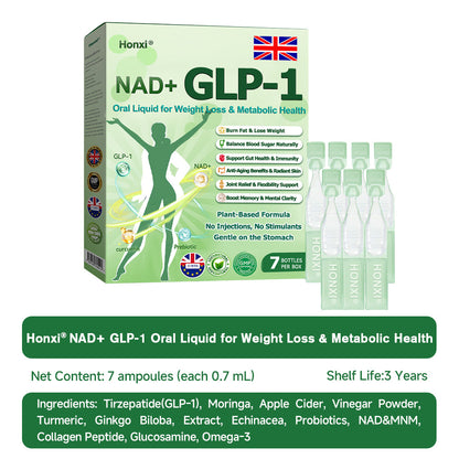 Official Store | Honxi® NAD+ GLP-1 Oral Liquid for Weight Loss & Metabolic Health (Just once a day, visible changes in 7 days) ✅ For obesity, cardiovascular health, diabetes, sleep apnea, gut health, joint issues, and more