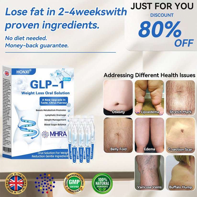 Honxi® GLP-1 Pro Weight Loss Oral Solution ✅One dose a day — see results in 7 days 👩‍⚕️Suitable for obesity, cardiovascular diseases, diabetes, sleep apnea, high cholesterol and blood lipids, joint problems, and various other conditions🚀