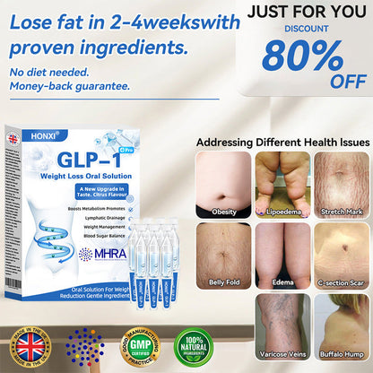 Honxi® GLP-1 Pro Weight Loss Oral Solution ✅One dose a day — see results in 7 days 👩‍⚕️Suitable for obesity, cardiovascular diseases, diabetes, sleep apnea, high cholesterol and blood lipids, joint problems, and various other conditions🚀