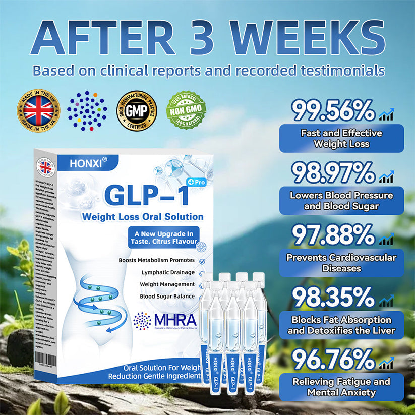 Honxi® GLP-1 Pro Weight Loss Oral Solution ✅One dose a day — see results in 7 days 👩‍⚕️Suitable for obesity, cardiovascular diseases, diabetes, sleep apnea, high cholesterol and blood lipids, joint problems, and various other conditions🚀