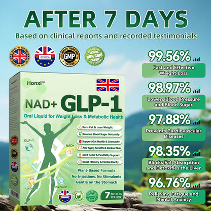 Official Store | Honxi® NAD+ GLP-1 Oral Liquid for Weight Loss & Metabolic Health (Just once a day, visible changes in 7 days) ✅ For obesity, cardiovascular health, diabetes, sleep apnea, gut health, joint issues, and more