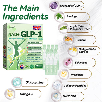 Official Store | Honxi® NAD+ GLP-1 Oral Liquid for Weight Loss & Metabolic Health (Just once a day, visible changes in 7 days) ✅ For obesity, cardiovascular health, diabetes, sleep apnea, gut health, joint issues, and more
