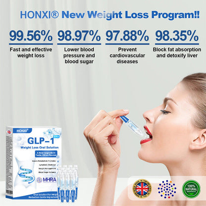 Honxi® GLP-1 Pro Weight Loss Oral Solution ✅One dose a day — see results in 7 days 👩‍⚕️Suitable for obesity, cardiovascular diseases, diabetes, sleep apnea, high cholesterol and blood lipids, joint problems, and various other conditions🚀