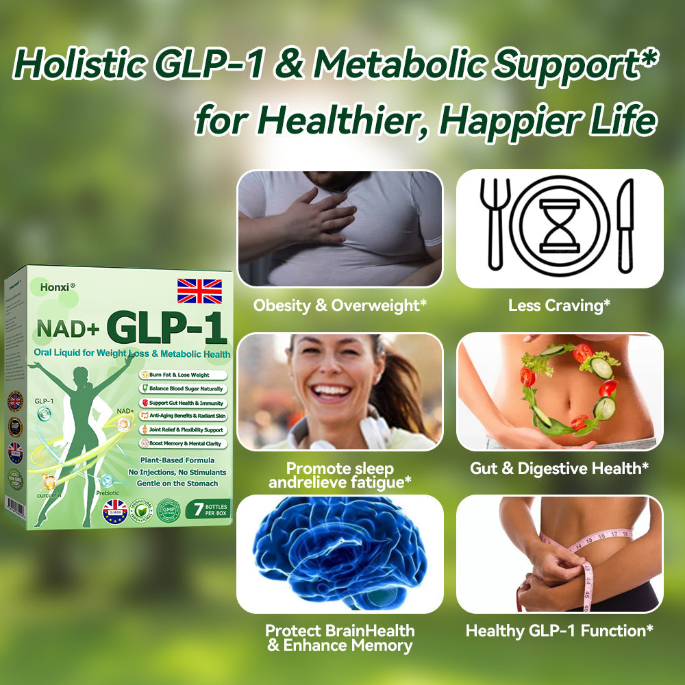 Official Store | Honxi® NAD+ GLP-1 Oral Liquid for Weight Loss & Metabolic Health (Just once a day, visible changes in 7 days) ✅ For obesity, cardiovascular health, diabetes, sleep apnea, gut health, joint issues, and more